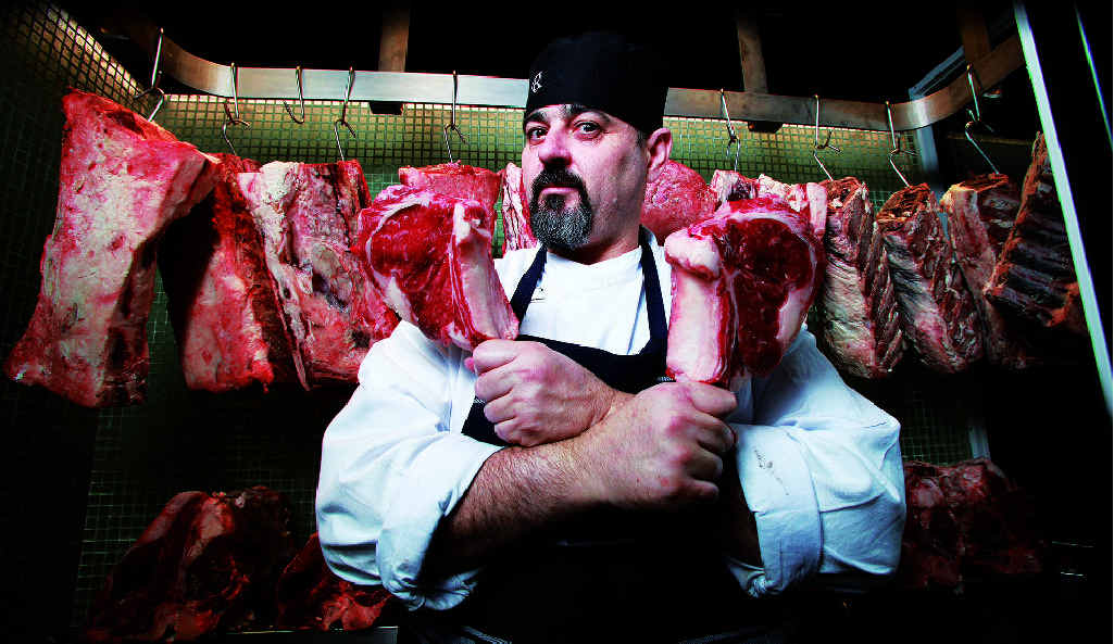 Chef Shane Keighley is busy sharpening his knives ready to prepare over 100 cuts of steak for blind taste testing. Chef Shane Keighley is busy sharpening his knives ready to prepare over 100 cuts of steak for blind taste testing.